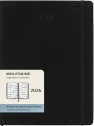 Ежемесячник Moleskine 2026 большой 19 х 25 черный мягкий