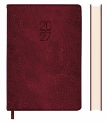 Щоденник А5 Leo Planner 2027 Vector бордовий
