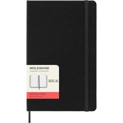 Щоденник Moleskine 2025-2026 середній чорний тверда обкладинка